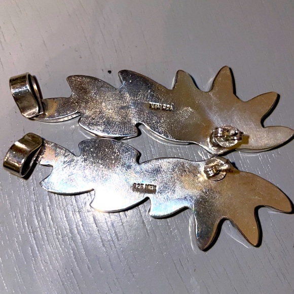 Turquoise and sterling silver climber earrings - Picture 5 of 6